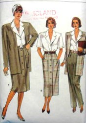9855 LONG POCKET SKIRT LENGTHS,JACKET,PANTS,BLOUSE PATTERN 14-18